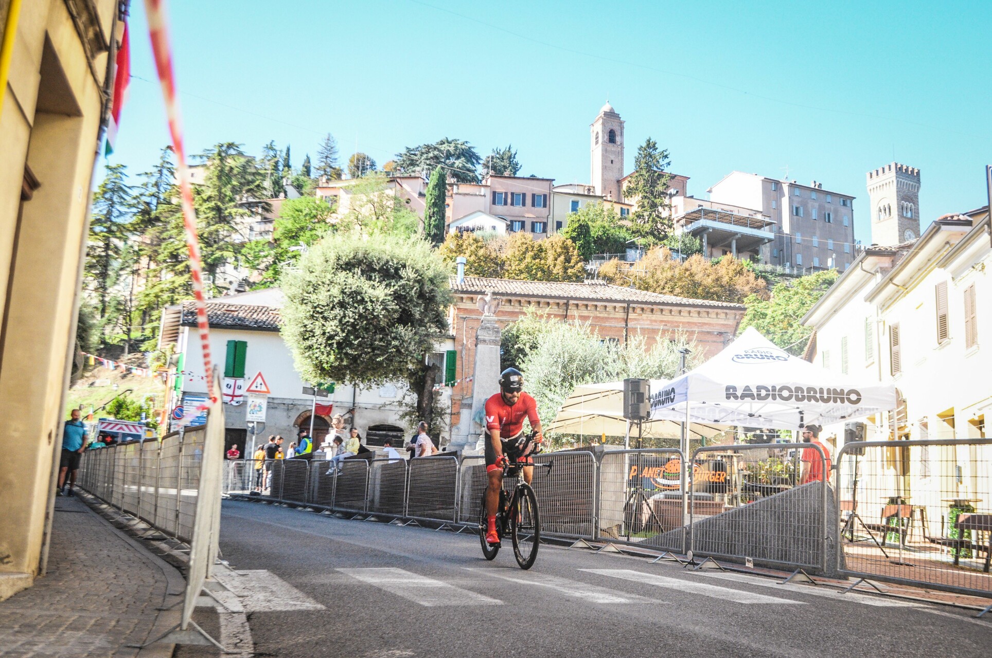 Cyclist in Italian town